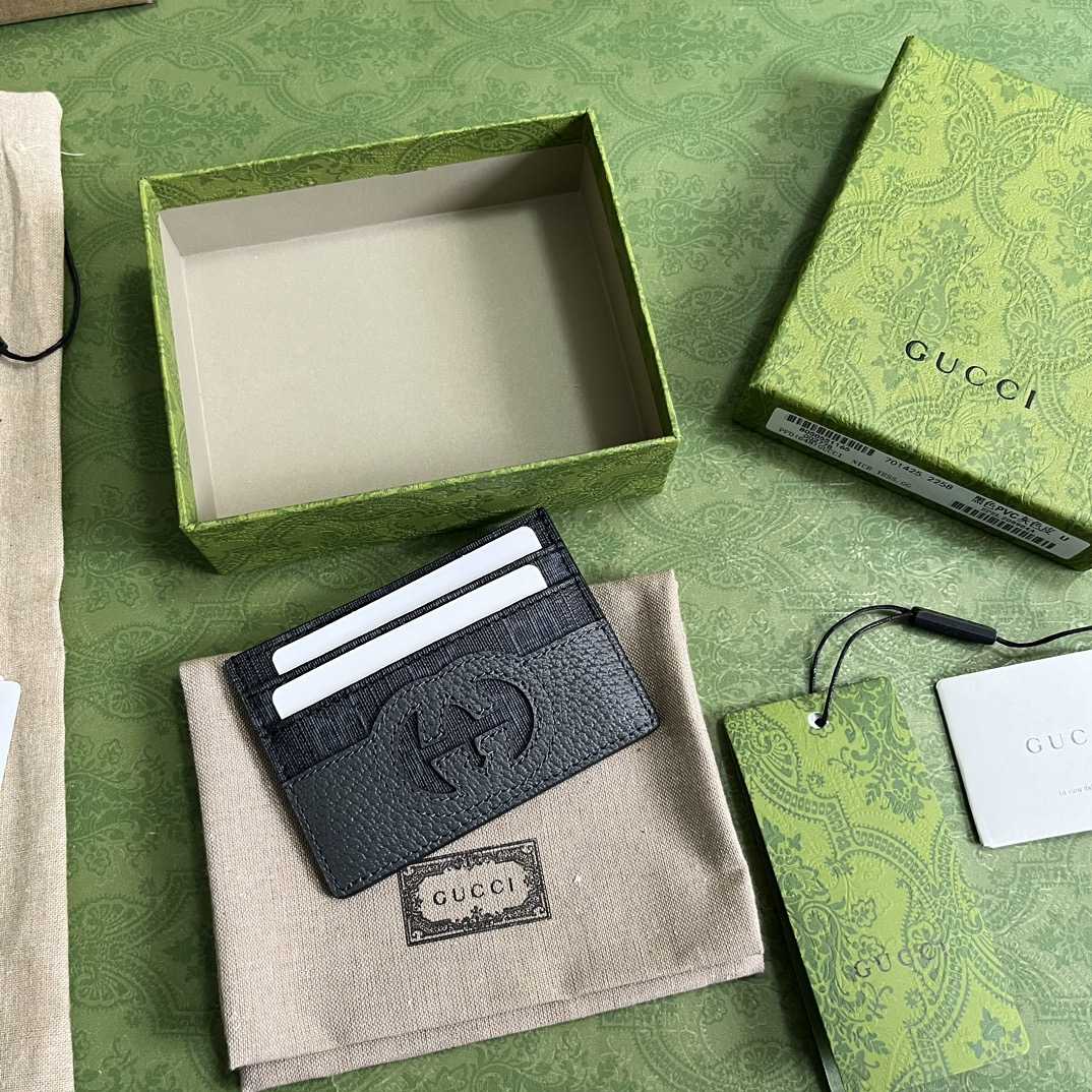 Gucci Card Case With Cut-out Interlocking G(10-7cm)    - FashionPlug