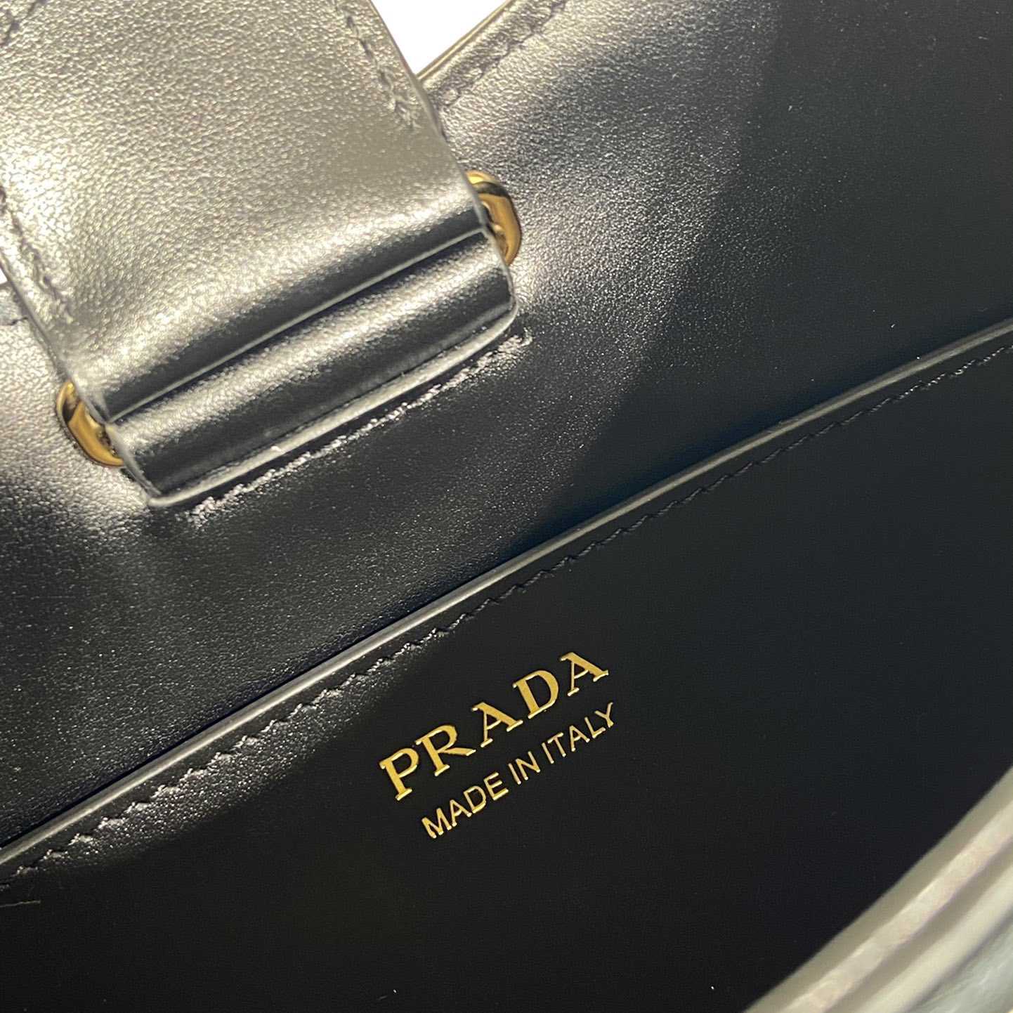 Prada Fabric And Leather Shoulder Bag - FashionPlug