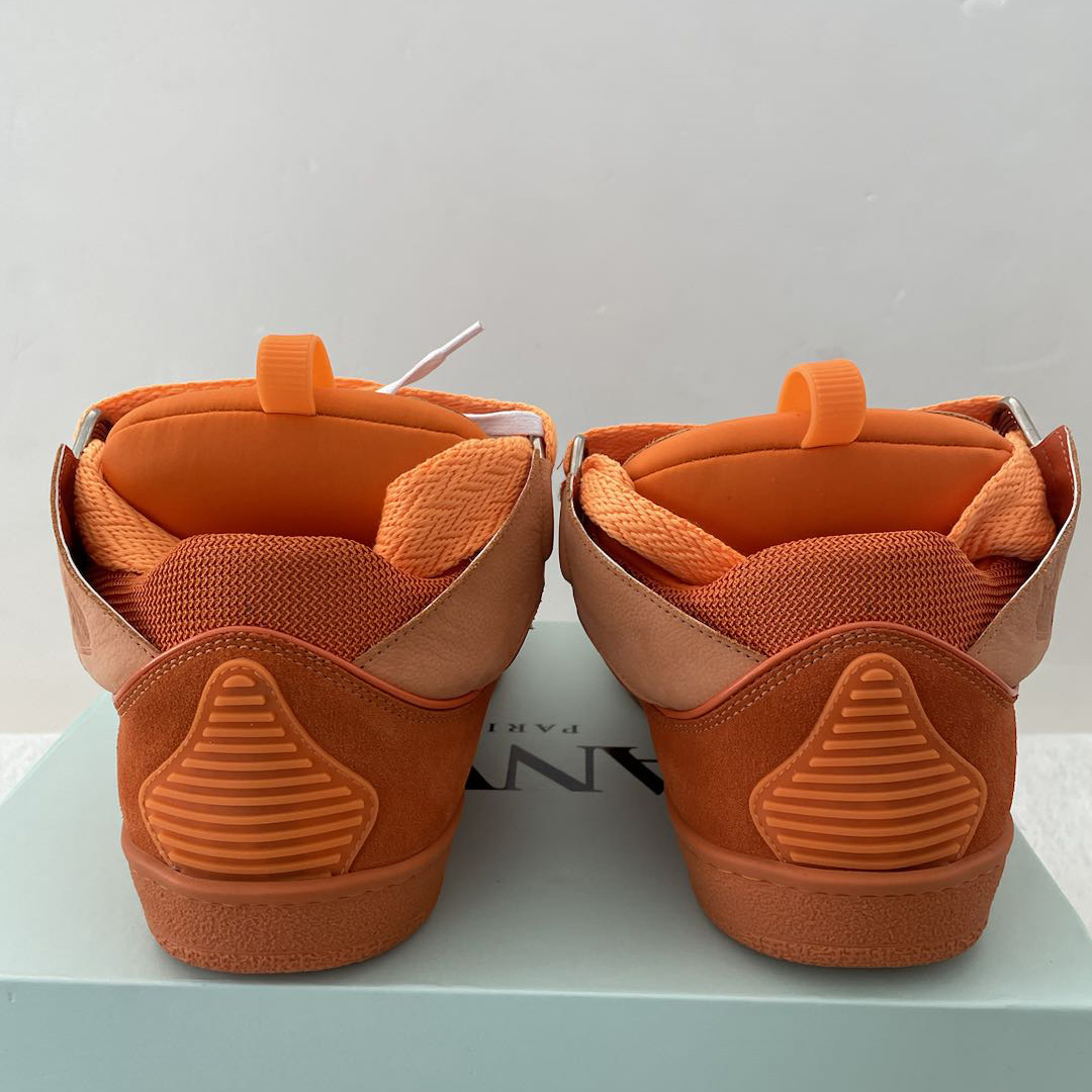 Lanvin Leather Curb Sneakers - FashionPlug