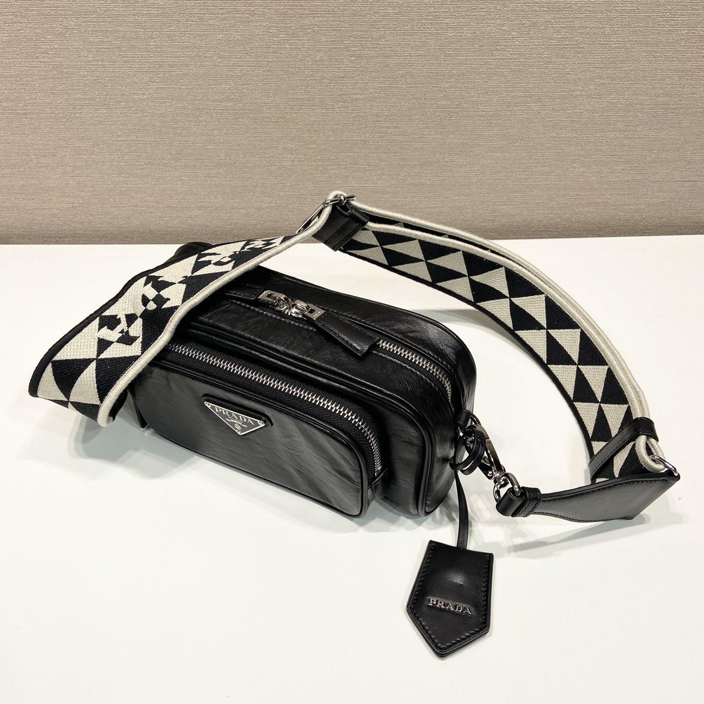 Prada Nappa Antique Leather Multi-pocket Shoulder Bag - FashionPlug