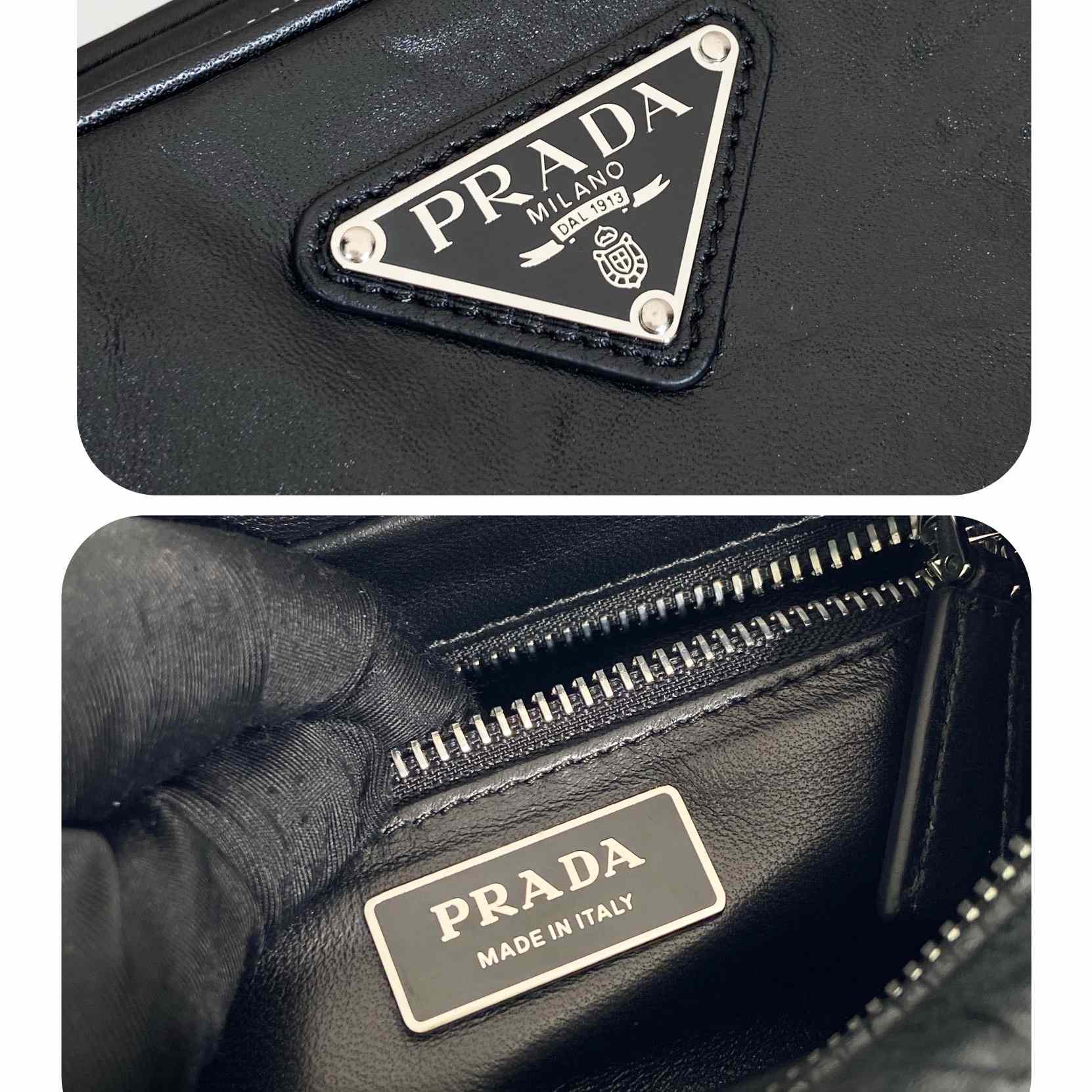 Prada Nappa Antique Leather Multi-pocket Shoulder Bag - FashionPlug