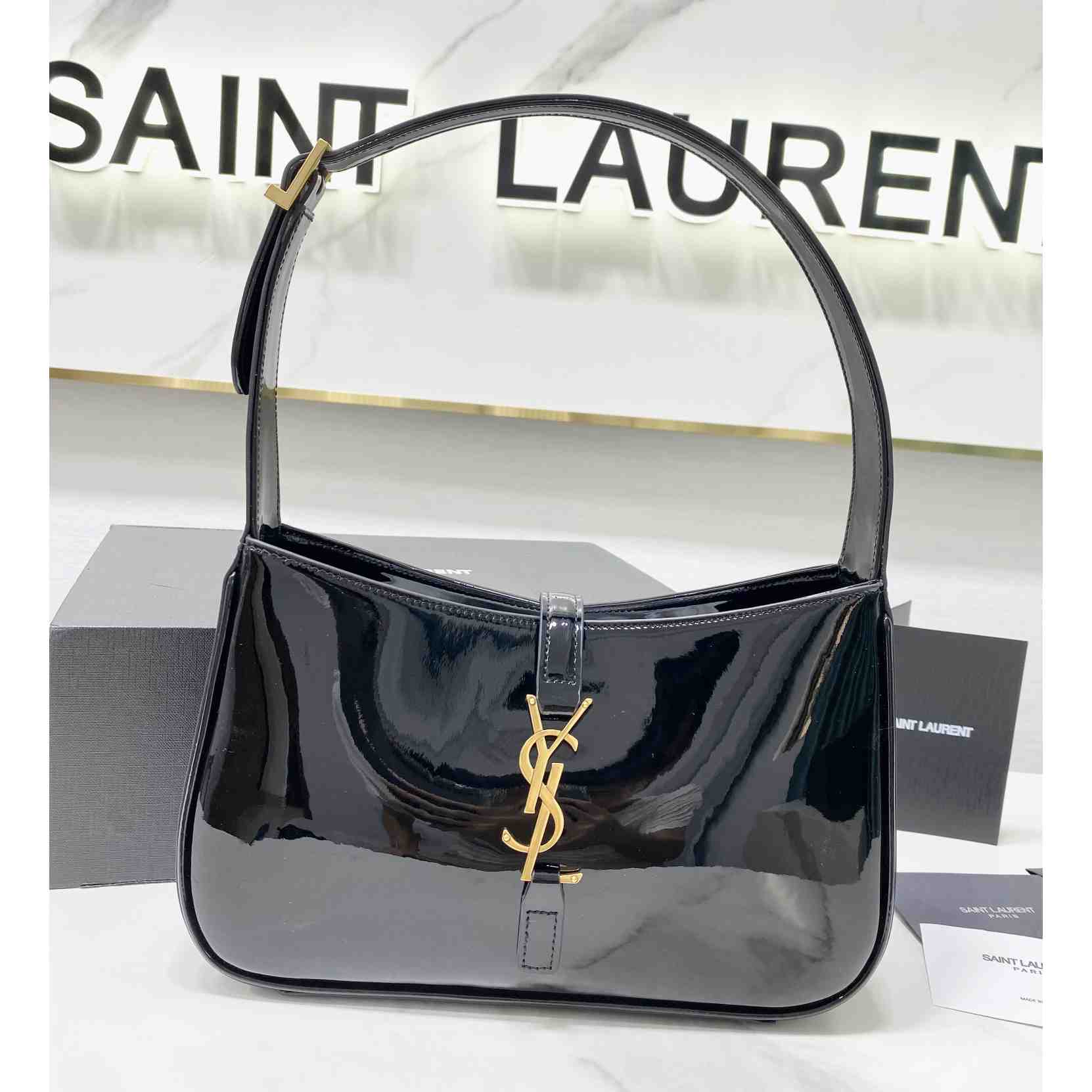 Saint Laurent Le 5 À 7 In Patent Leather - FashionPlug