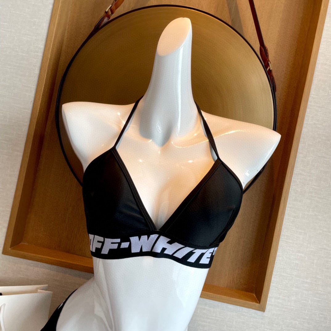Off-White c/o Virgil Abloh Women's Black Two-piece Swimsuit - FashionPlug