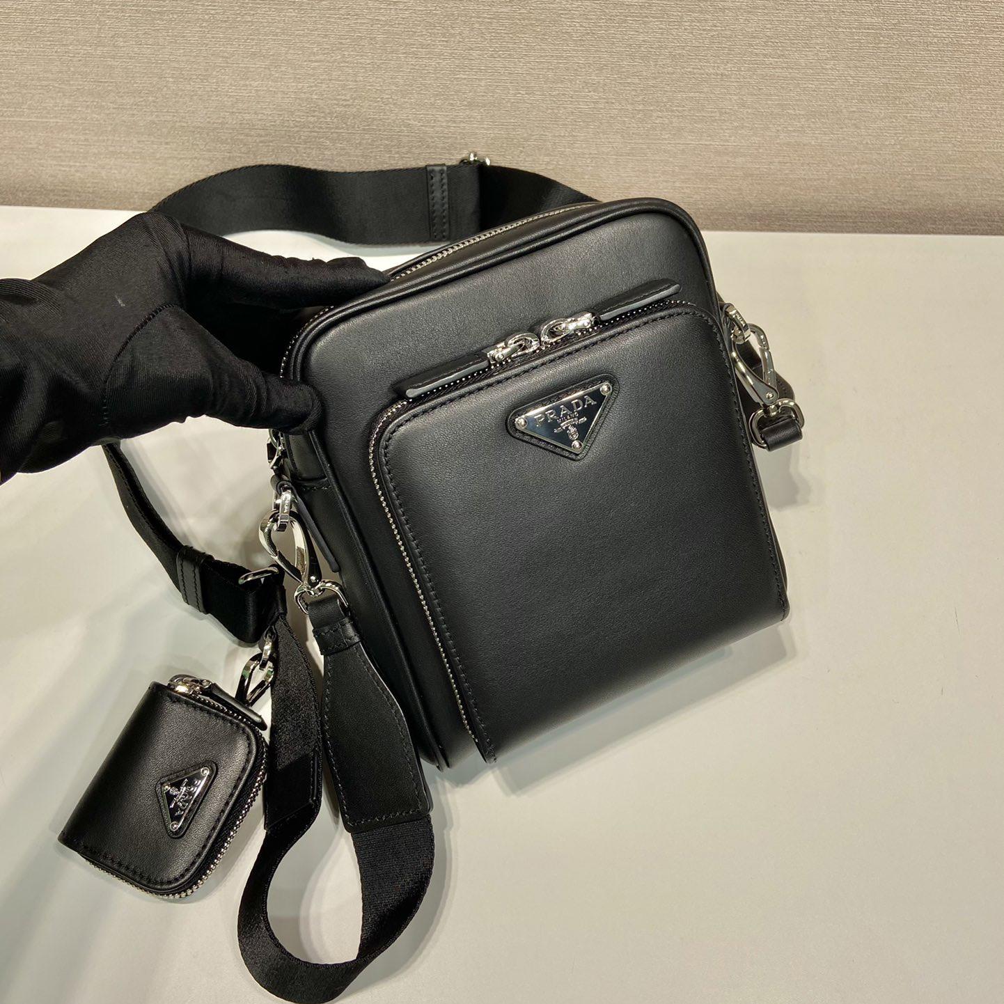 Prada Leather Shoulder Bag With Pouch - FashionPlug