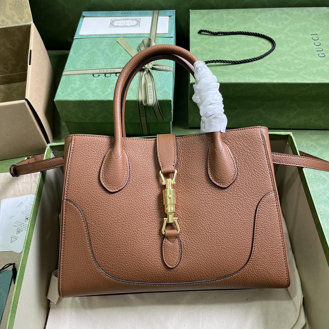 Gucci Jackie 1961 Small Natural Grain Tote(30-23-12cm) - FashionPlug