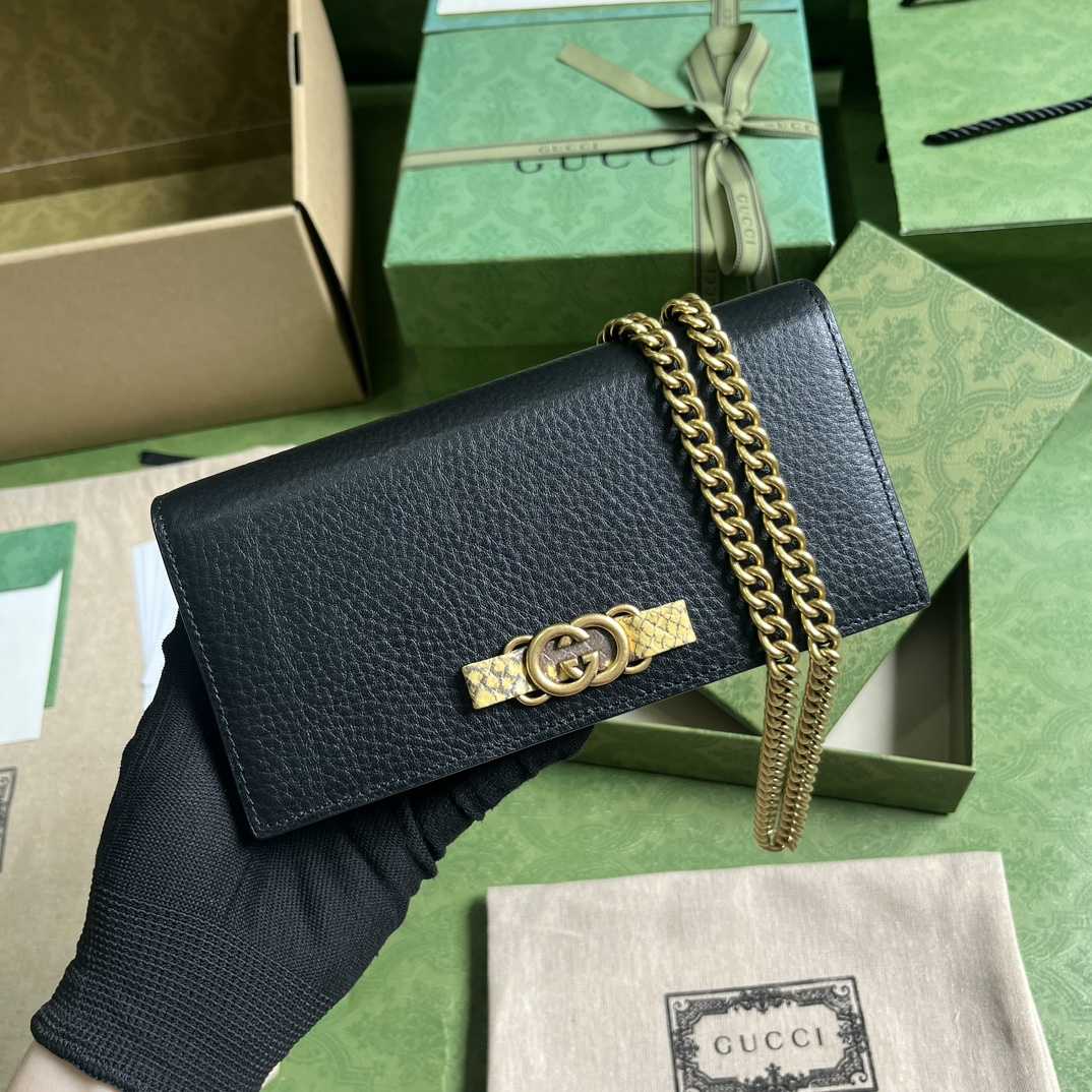 Gucci Chain Wallet With Interlocking G Python Bow(19-10-4cm) - FashionPlug