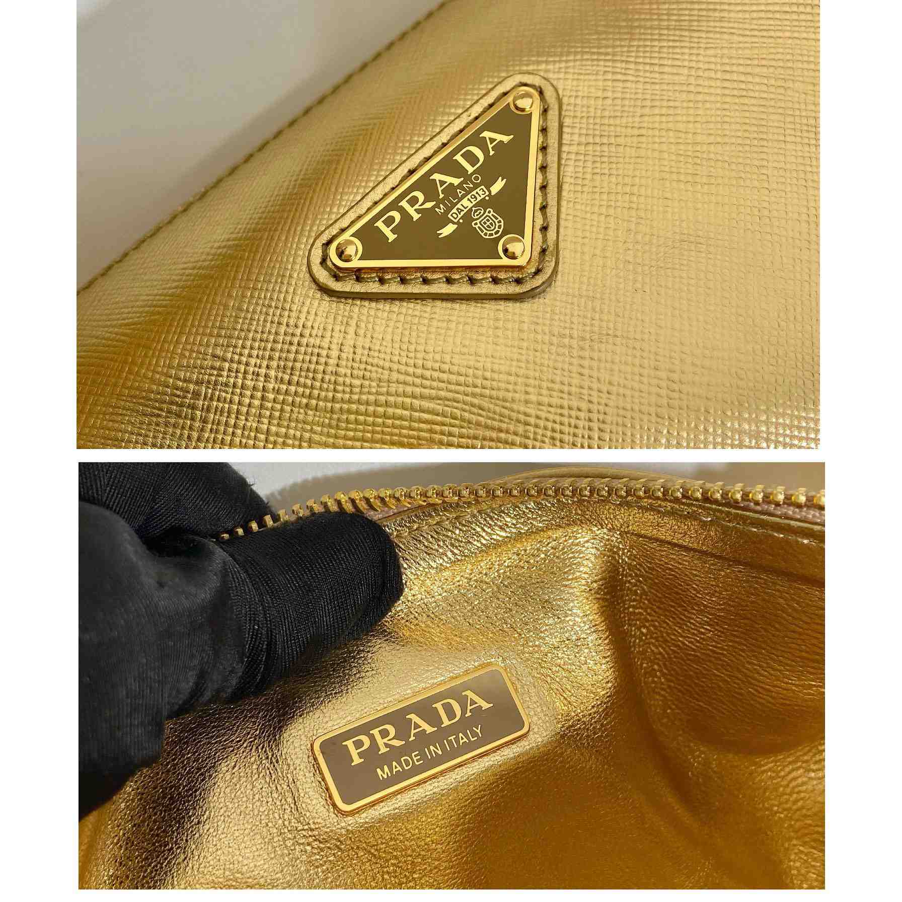 Prada Triangle Saffiano Leather Shoulder Bag - FashionPlug
