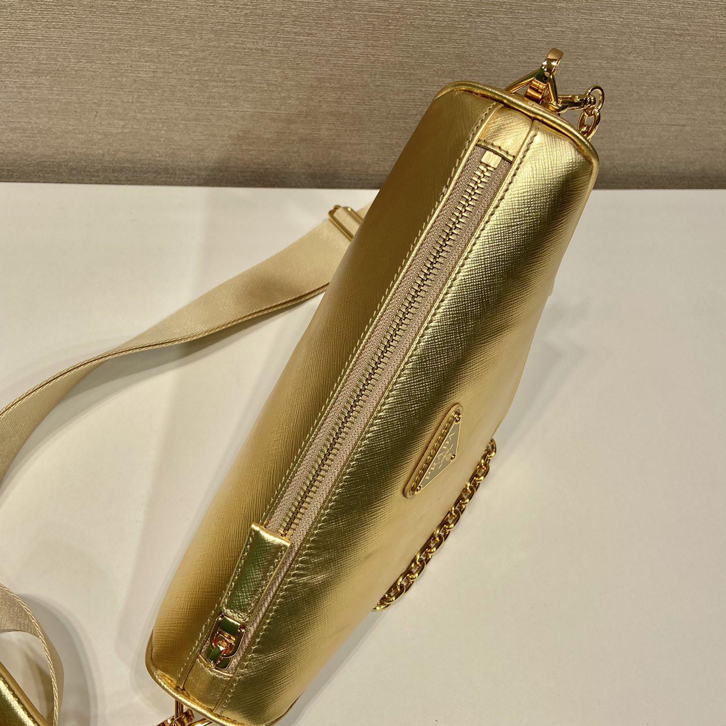 Prada Triangle Saffiano Leather Shoulder Bag - FashionPlug