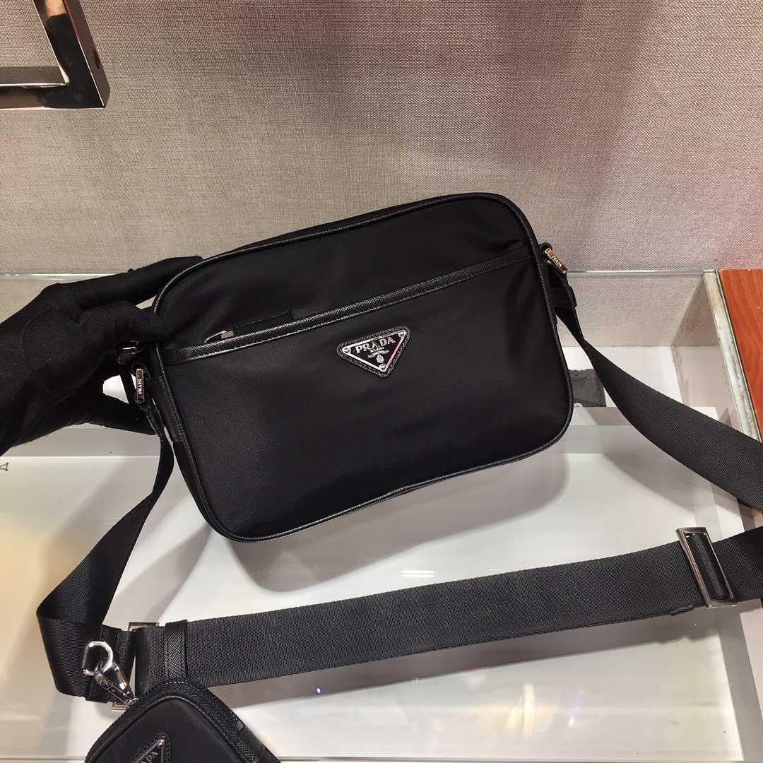 Prada Re-Nylon And Saffiano Leather Shoulder Bag(23x16x7cm) - FashionPlug