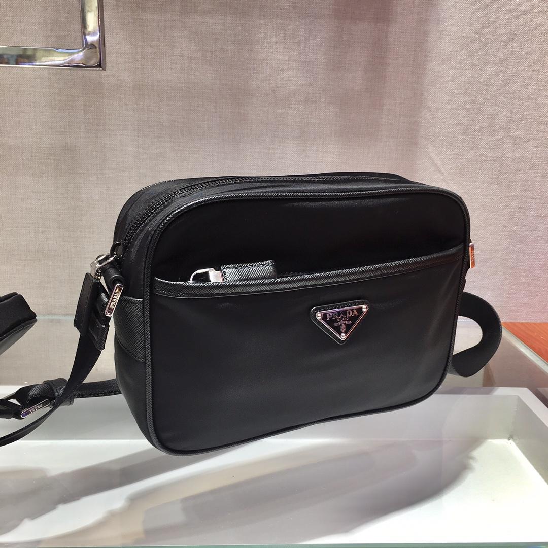 Prada Re-Nylon And Saffiano Leather Shoulder Bag(23x16x7cm) - FashionPlug