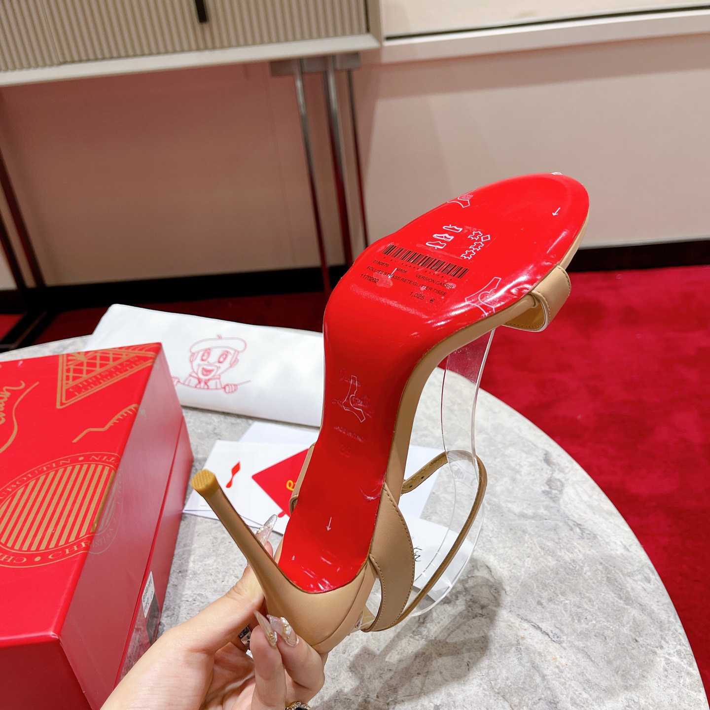 Christian Louboutin Loubi Queen Sandals - Nappa leather - Nude - FashionPlug