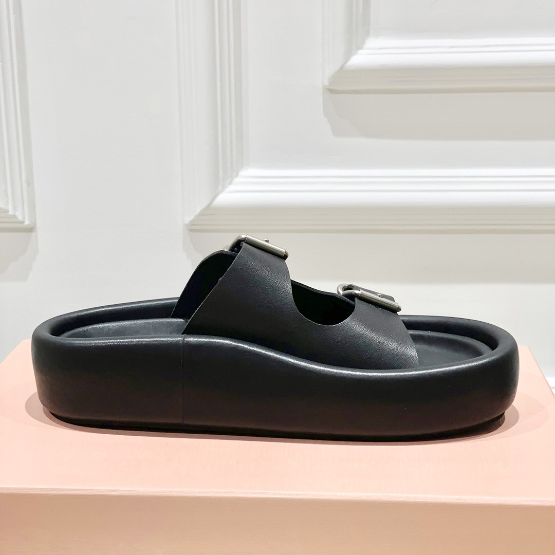 Maison Margiela MM6 Buckle-strap Leather Sandals - FashionPlug