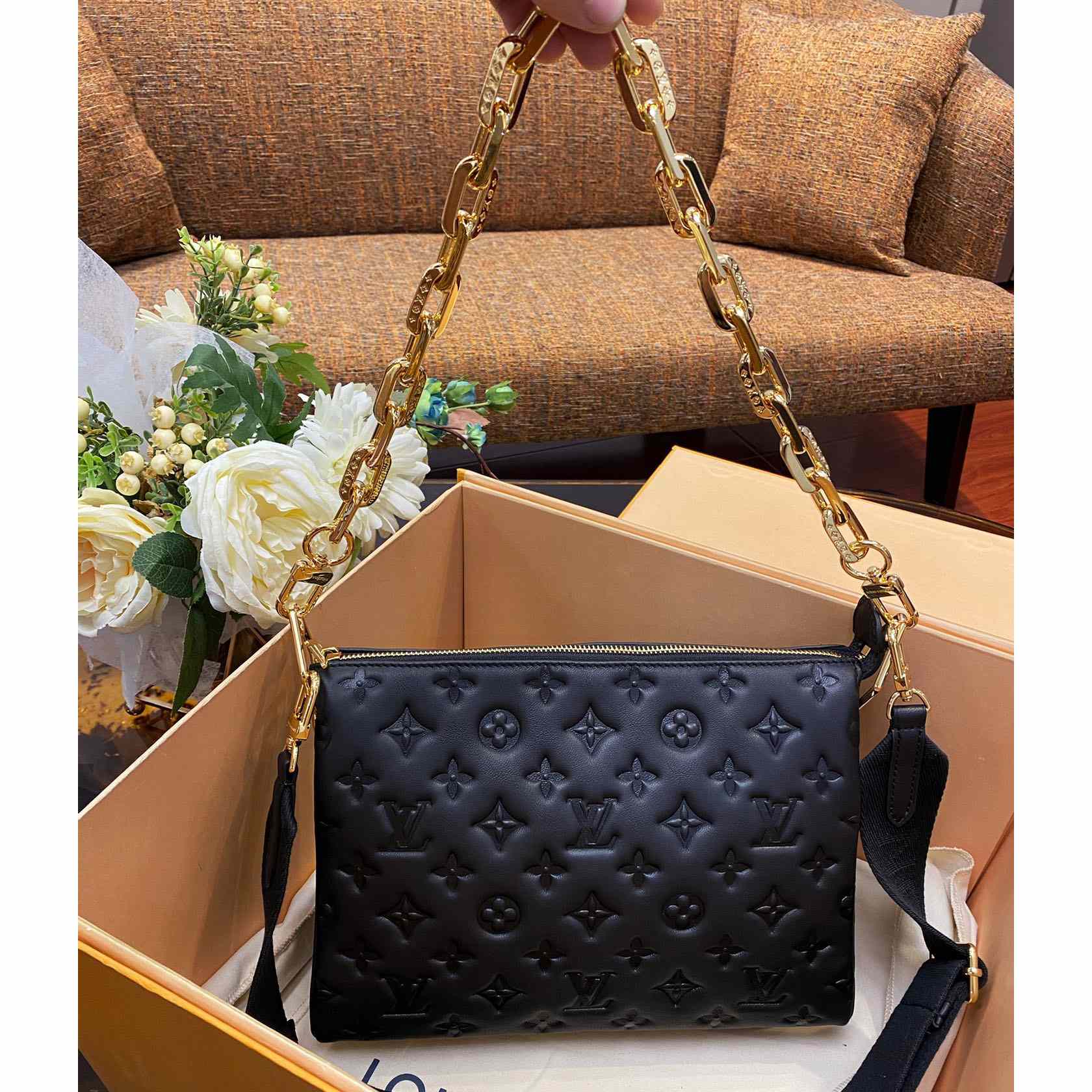 Louis Vuitton Coussin Black Lamb (26 x 20 x 12cm)    M57790  - FashionPlug
