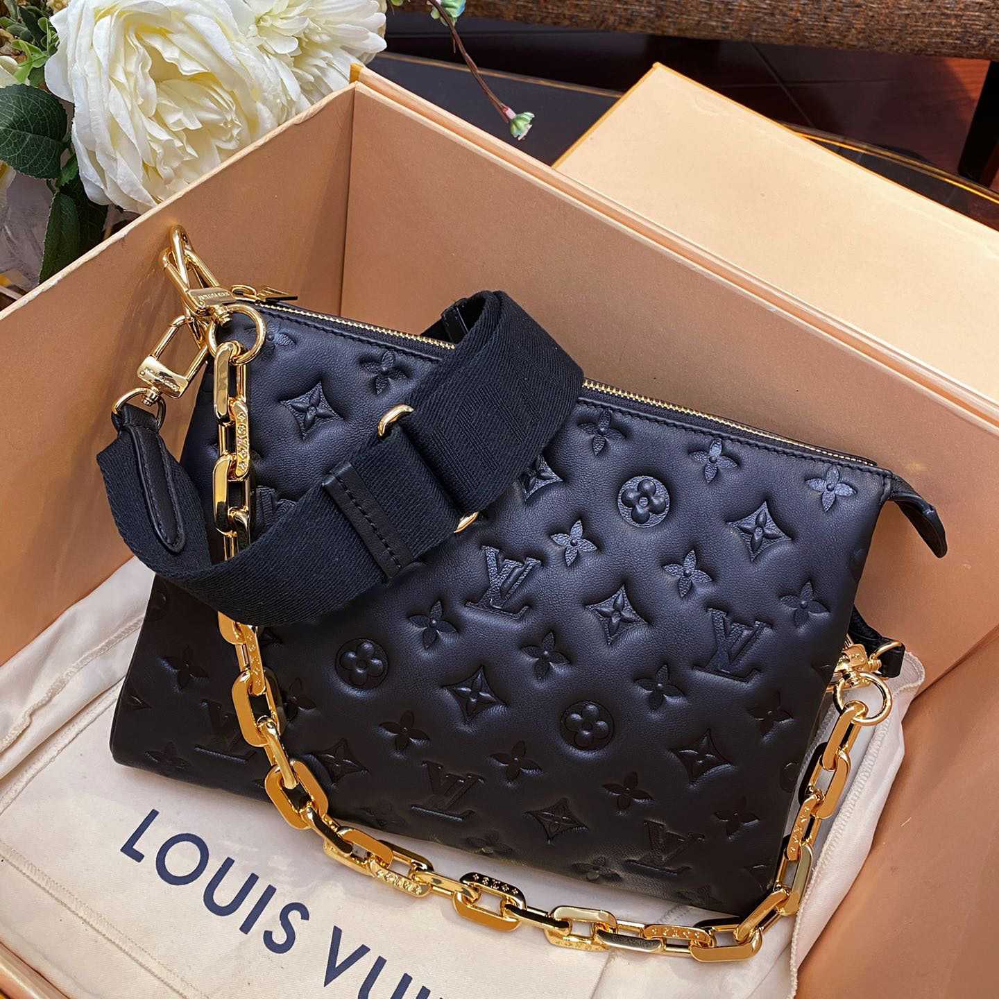 Louis Vuitton Coussin Black Lamb (26 x 20 x 12cm)    M57790  - FashionPlug
