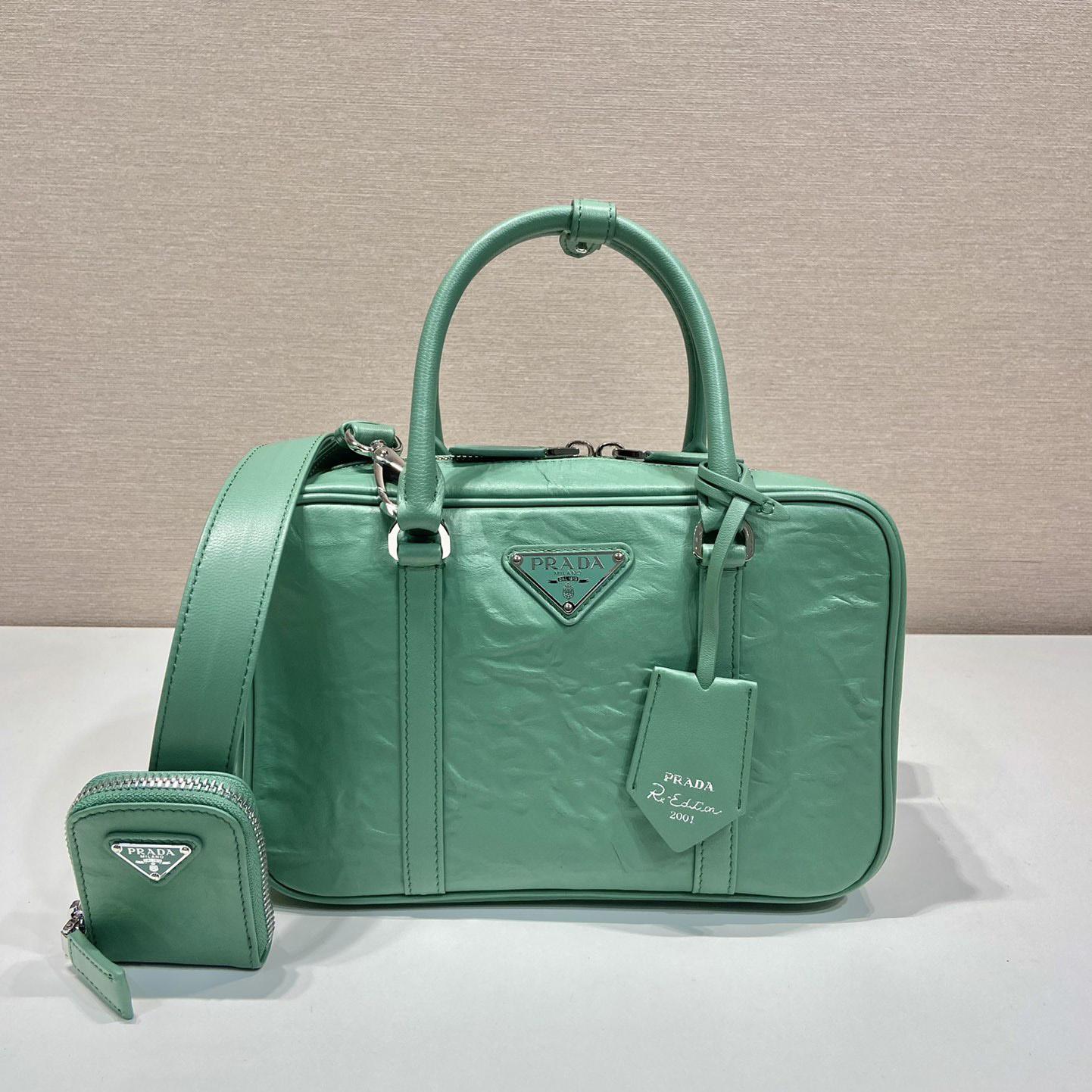 Prada Medium Antique Nappa Leather Top Handle Bag - FashionPlug