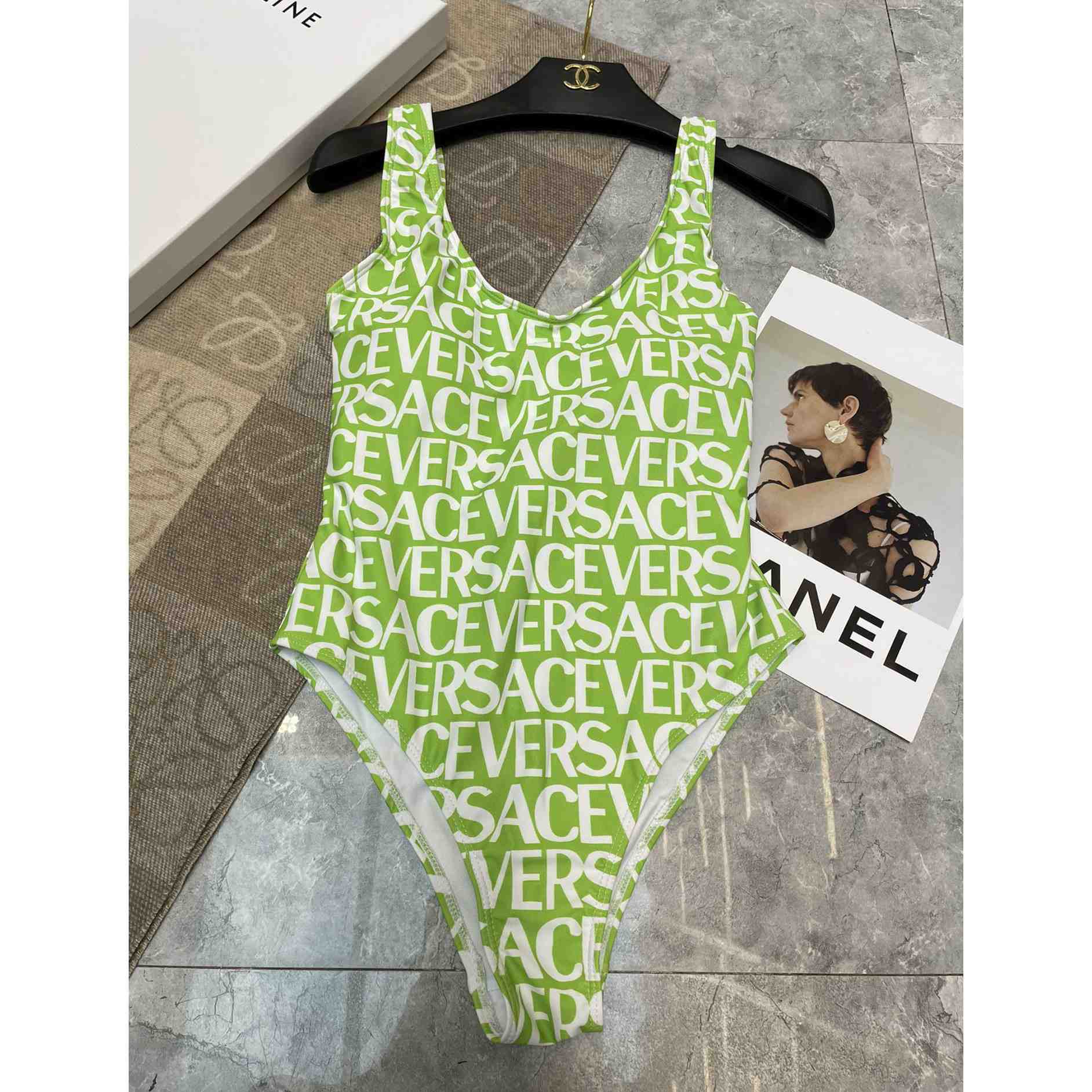 Versace Logo One-Piece Swimsuit - FashionPlug