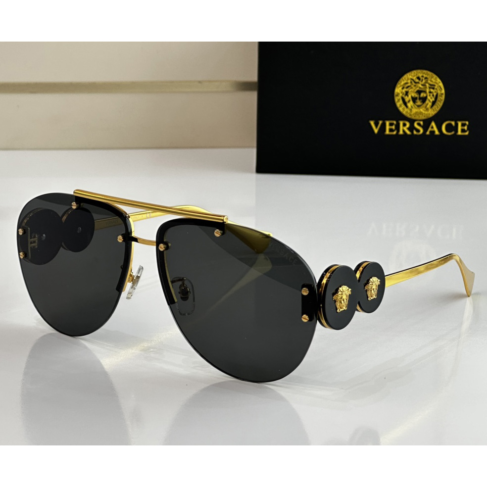 Versace Double Medusa Aviator Sunglasses    VE2250 - FashionPlug