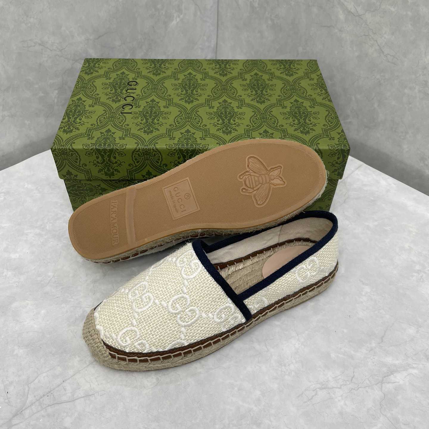 Gucci GG Embroidered Canvas Espadrilles - FashionPlug