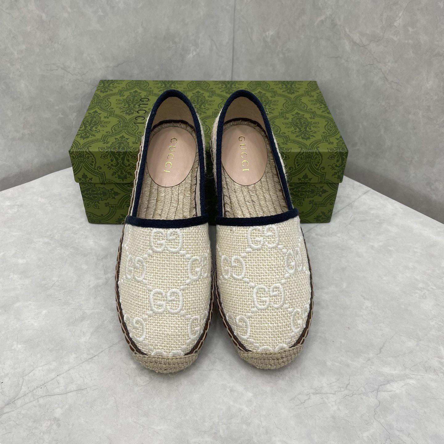 Gucci GG Embroidered Canvas Espadrilles - FashionPlug