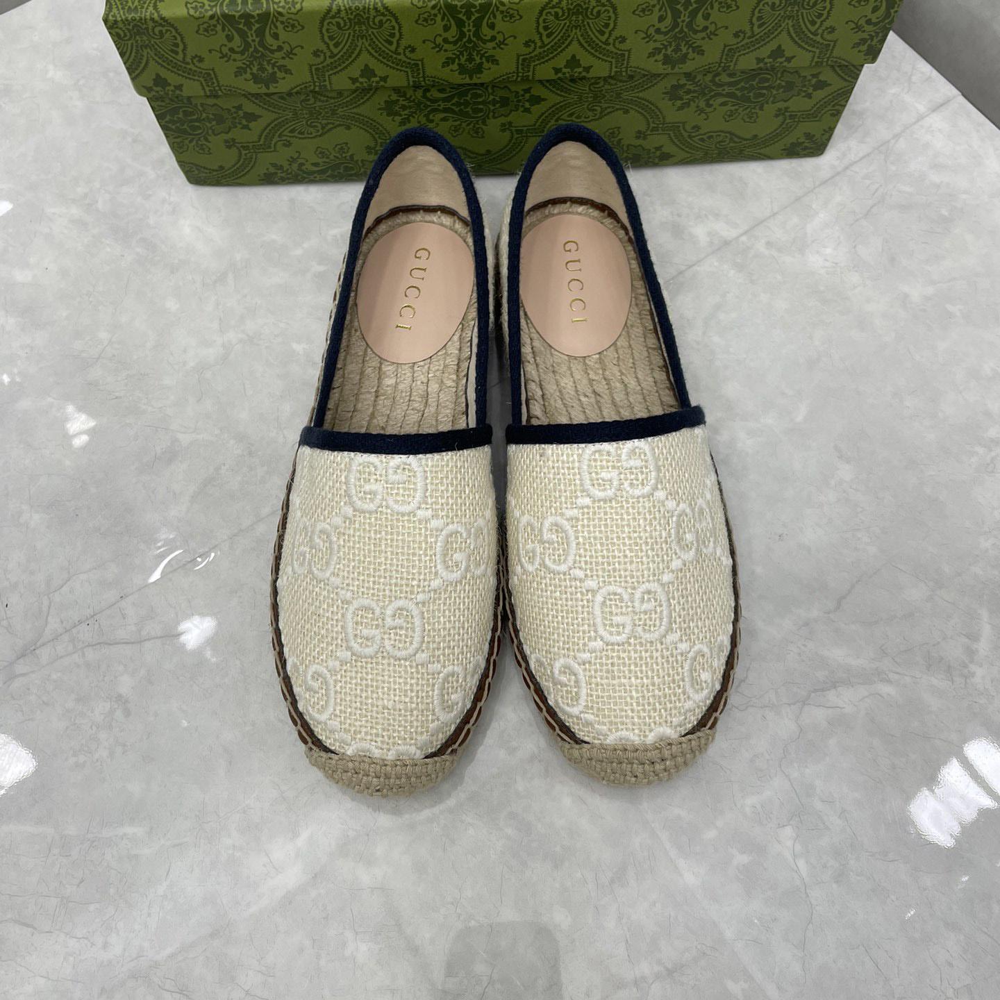 Gucci GG Embroidered Canvas Espadrilles - FashionPlug