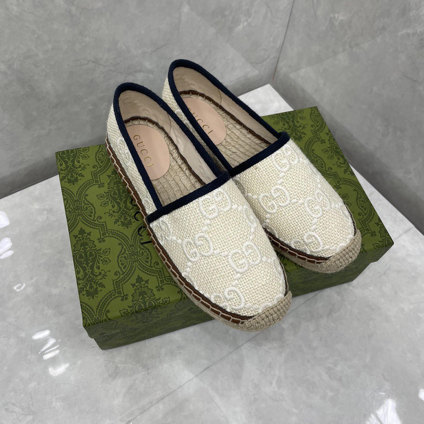 Gucci GG Embroidered Canvas Espadrilles - FashionPlug