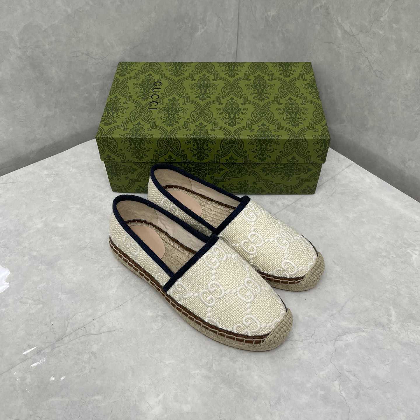 Gucci GG Embroidered Canvas Espadrilles - FashionPlug