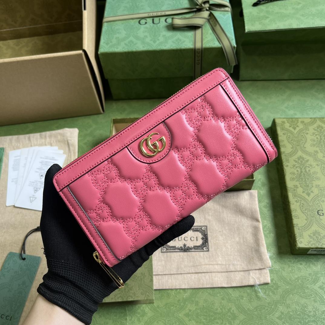 Gucci GG Matelasse Zip-around Wallet - FashionPlug
