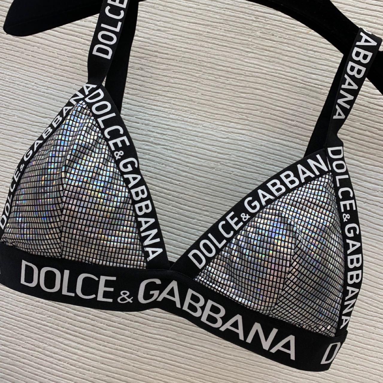Dolce & Gabbana Crystal mesh triangle Bra & Briefs  - FashionPlug