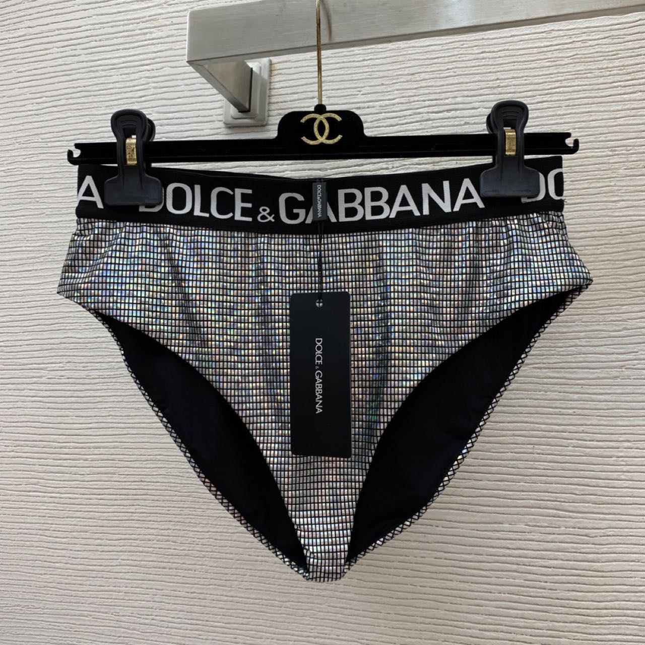 Dolce & Gabbana Crystal mesh triangle Bra & Briefs  - FashionPlug