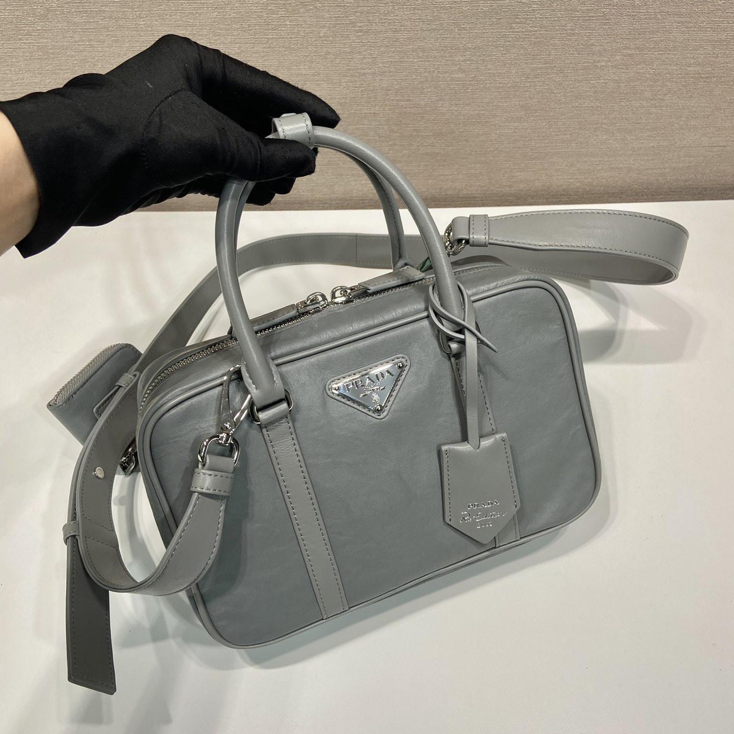 Prada Medium Antique Nappa Leather Top Handle Bag - FashionPlug