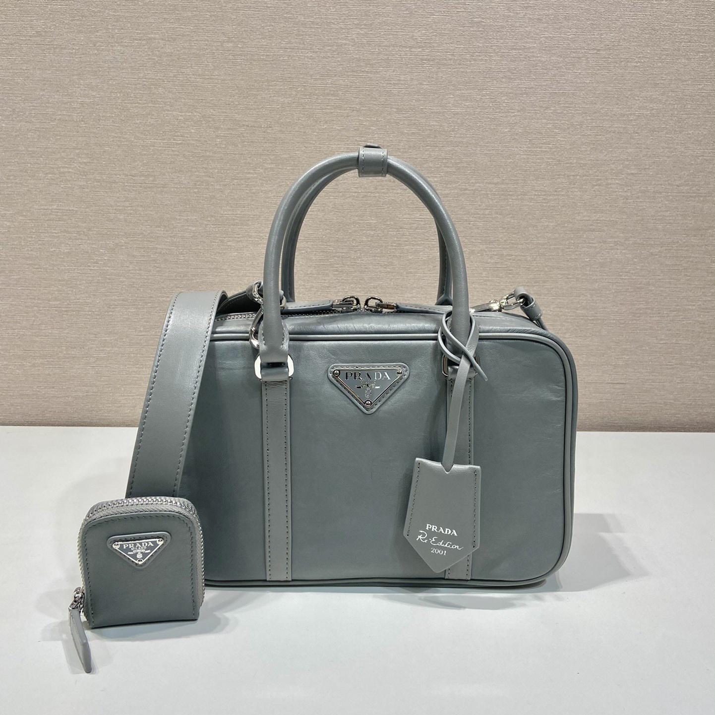 Prada Medium Antique Nappa Leather Top Handle Bag - FashionPlug