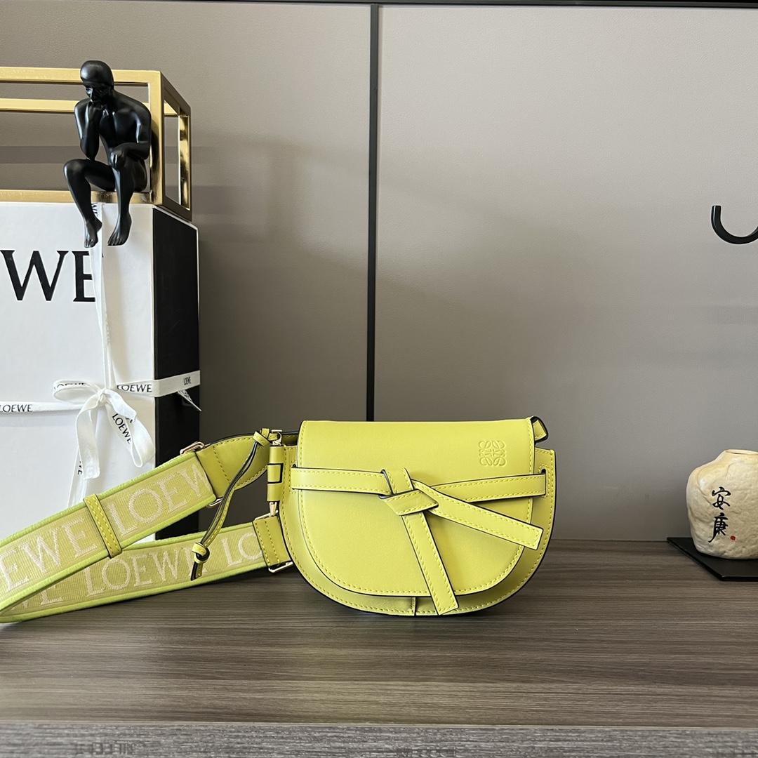 Loewe Mini Gate Dual Bag In Soft Calfskin And Jacquard - FashionPlug