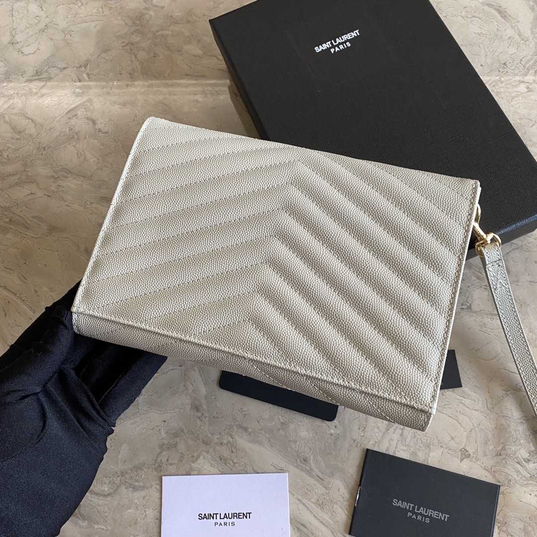 Saint Laurent Monogramme Quilted Textured-Leather Pouch(21-16-3CM) - FashionPlug