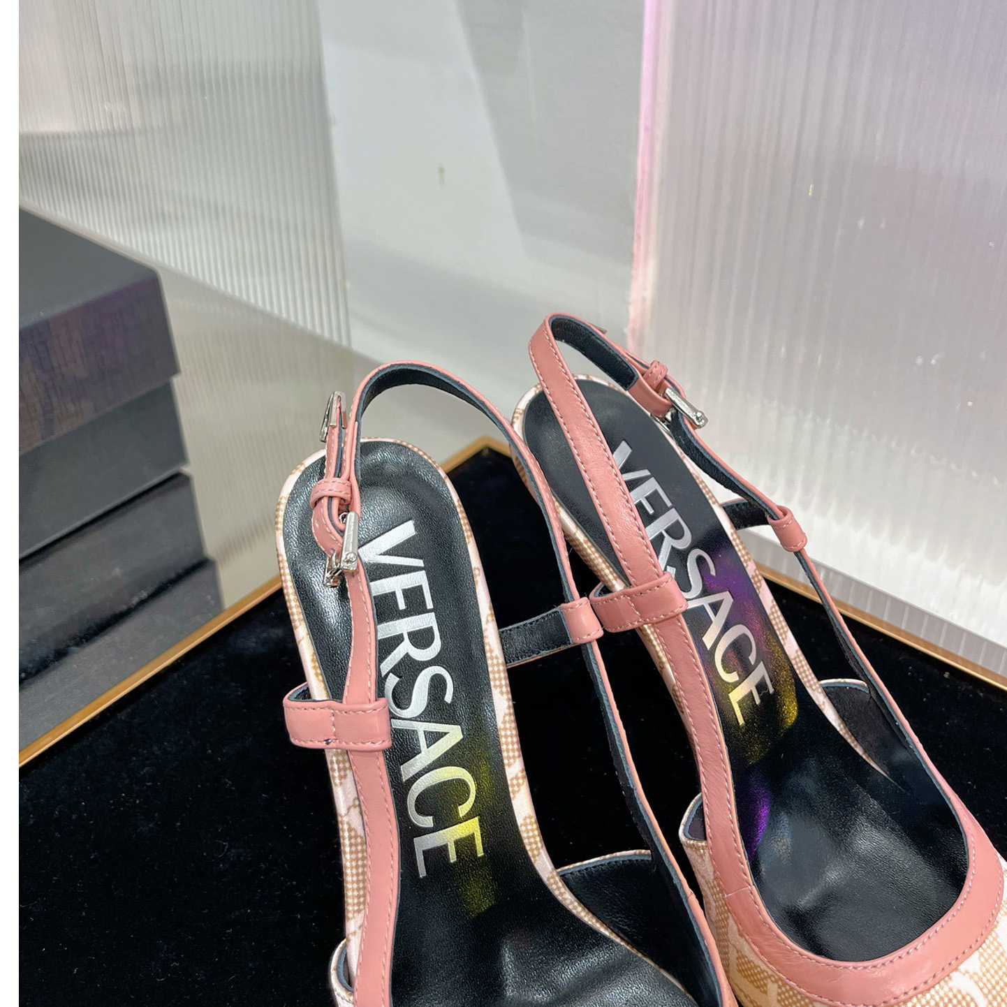 Versace Logo-jacquard 110mm Slingback Pumps - FashionPlug