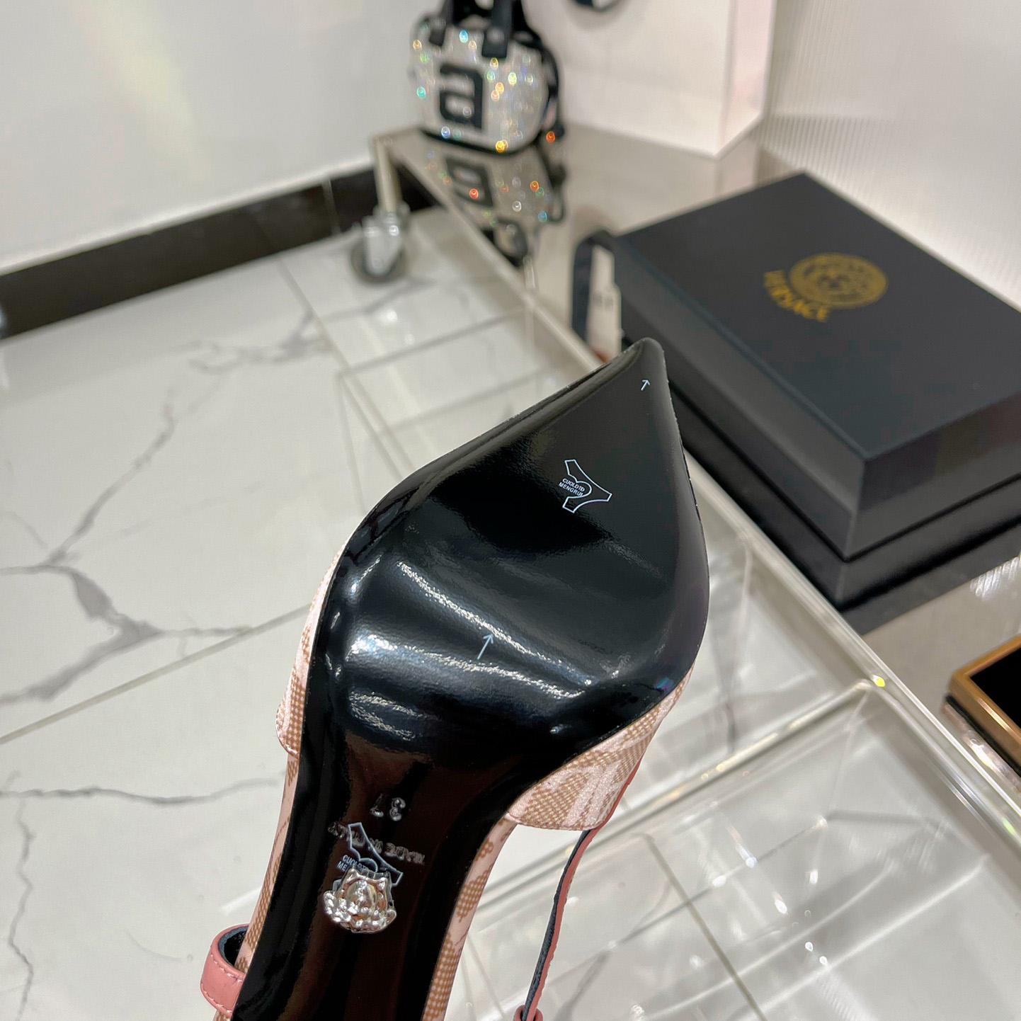 Versace Logo-jacquard 110mm Slingback Pumps - FashionPlug