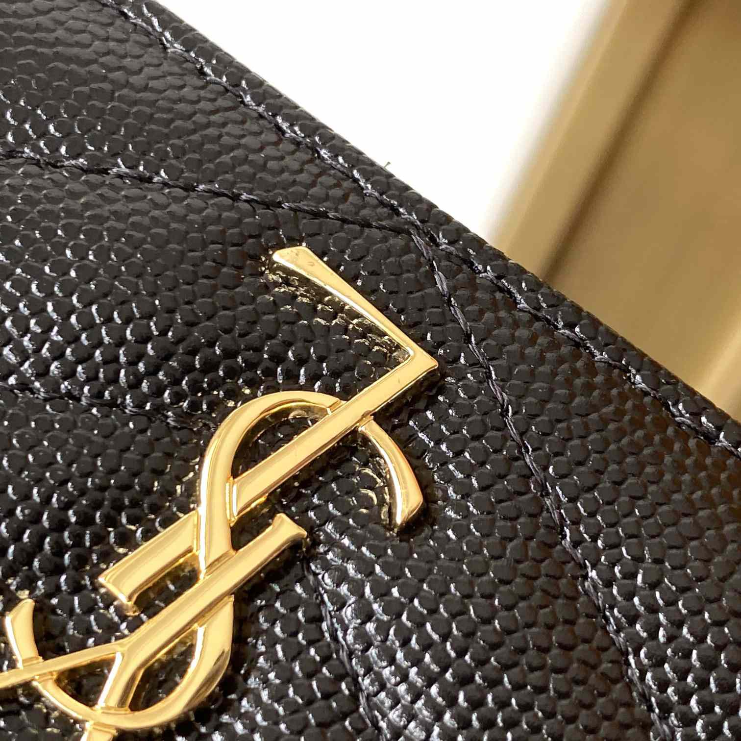 Saint Laurent Leather Card Wallet (10x7.5x0.5 cm) - FashionPlug
