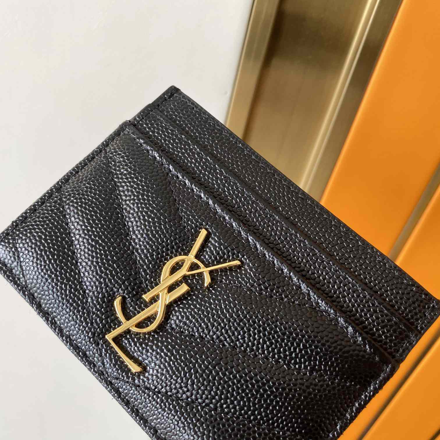 Saint Laurent Leather Card Wallet (10x7.5x0.5 cm) - FashionPlug