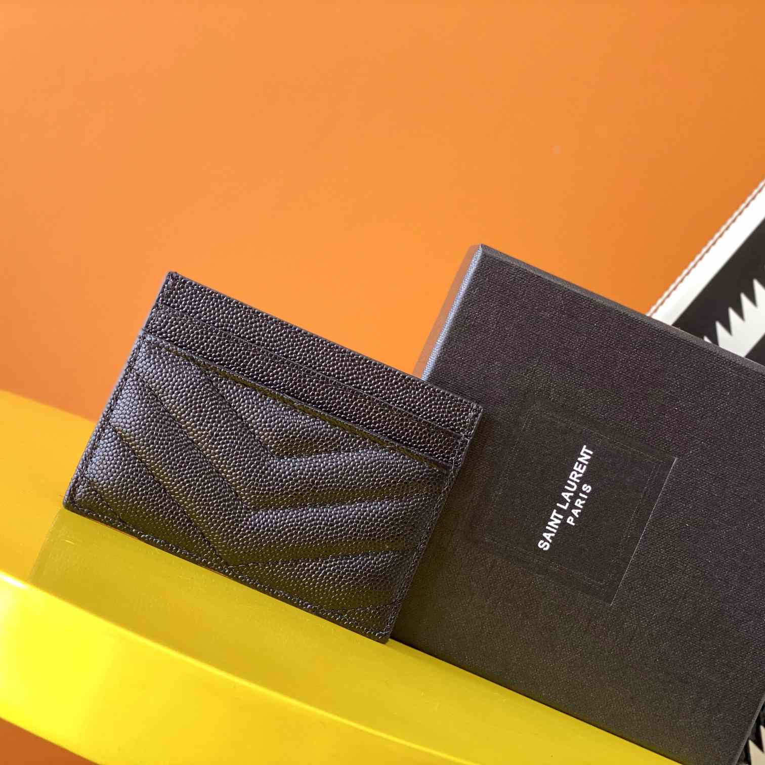 Saint Laurent Leather Card Wallet (10x7.5x0.5 cm) - FashionPlug