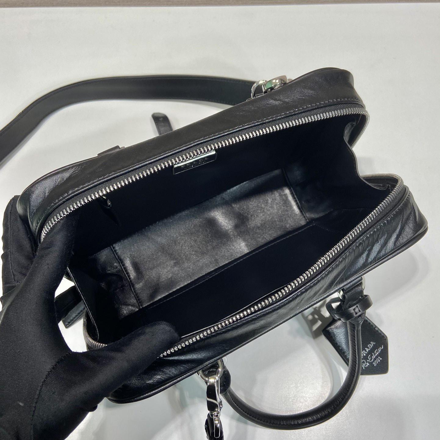 Prada Medium Antique Nappa Leather Top Handle Bag - FashionPlug