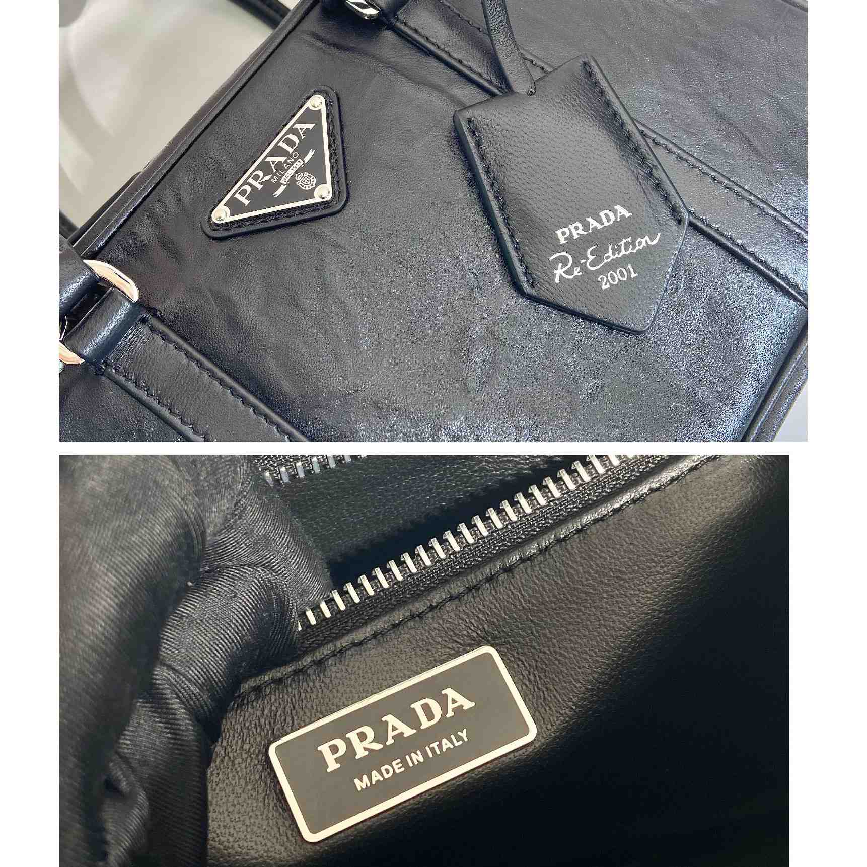 Prada Medium Antique Nappa Leather Top Handle Bag - FashionPlug