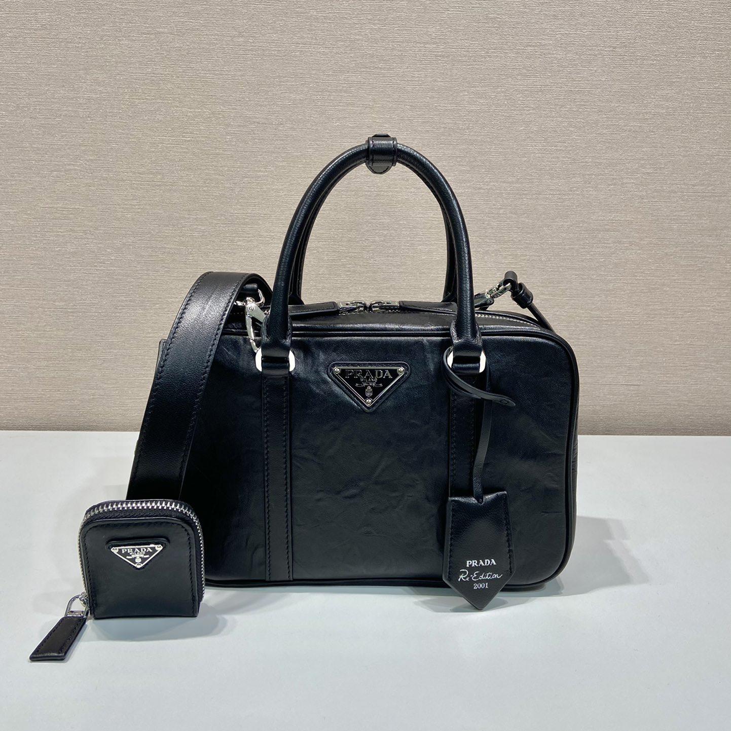 Prada Medium Antique Nappa Leather Top Handle Bag - FashionPlug