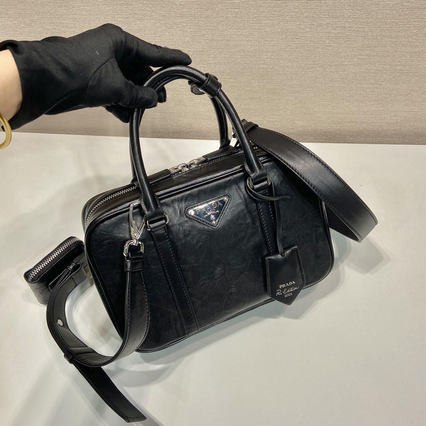 Prada Medium Antique Nappa Leather Top Handle Bag - FashionPlug