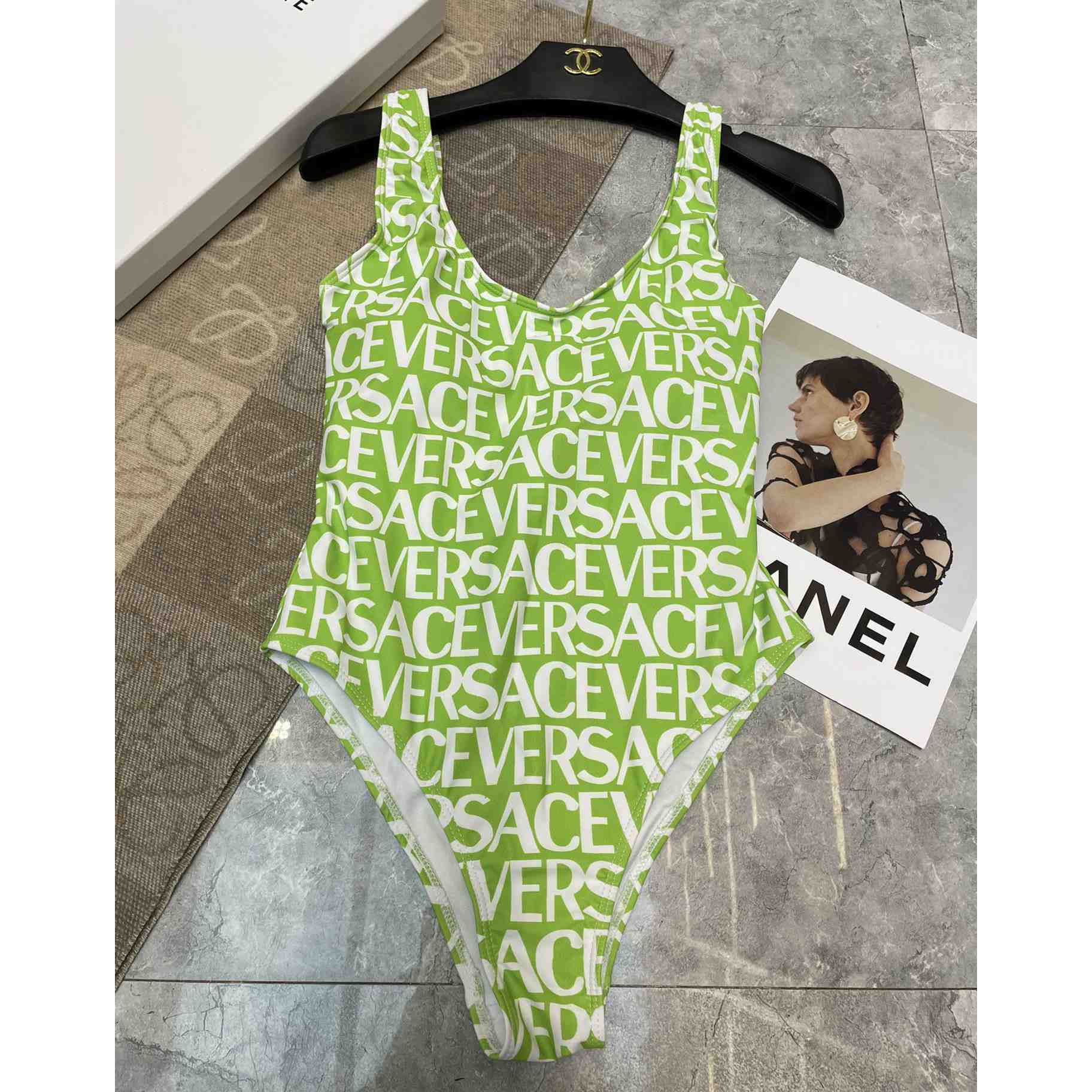 Versace Allover One-Piece Swimsuit - FashionPlug