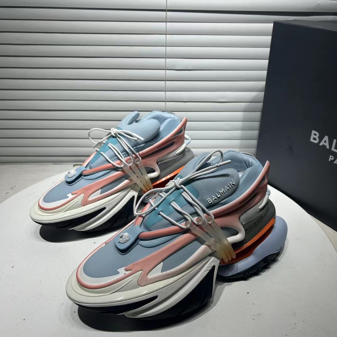 Balmain Unicorn Trainers In Two-tone Neoprene - FashionPlug