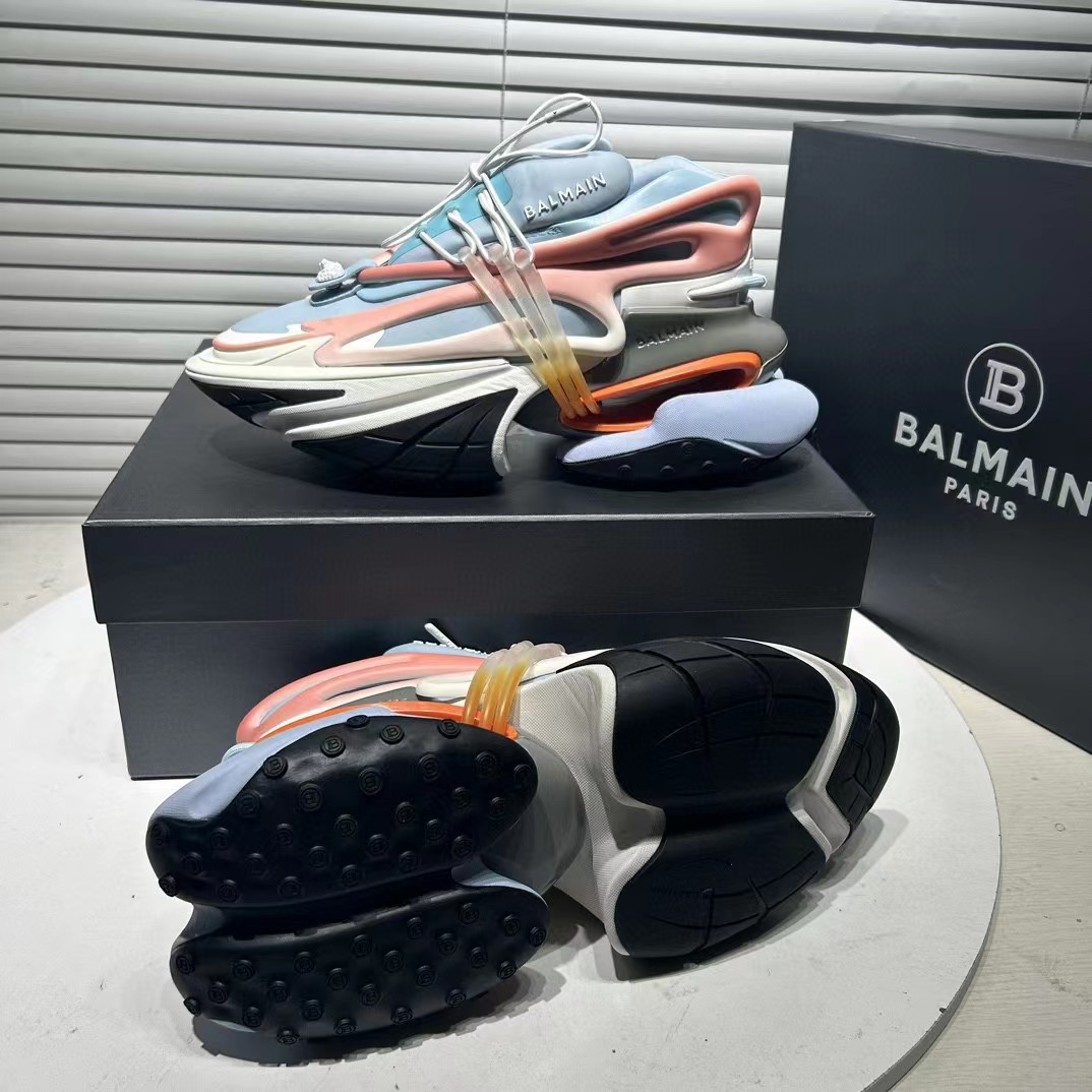Balmain Unicorn Trainers In Two-tone Neoprene - FashionPlug