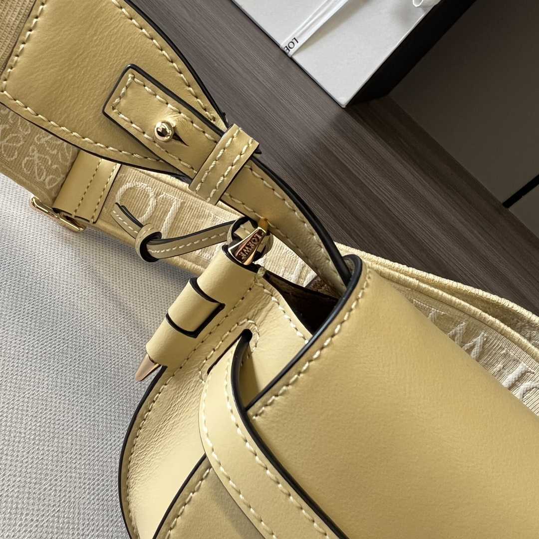 Loewe Mini Gate Dual Bag In Soft Calfskin And Jacquard - FashionPlug