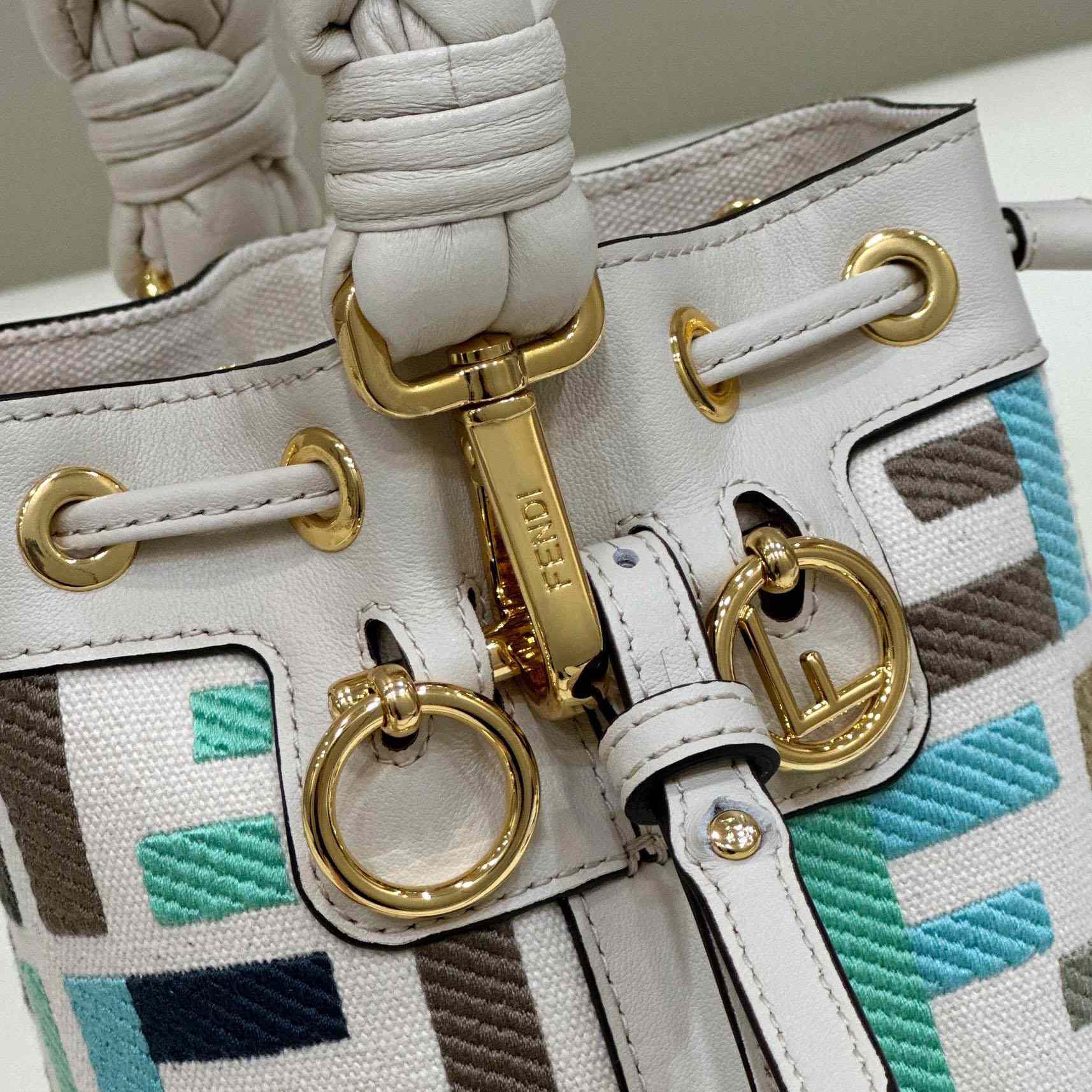 Fendi Mon Tresor Multicolour Canvas Mini-bag With FF Embroidery - FashionPlug