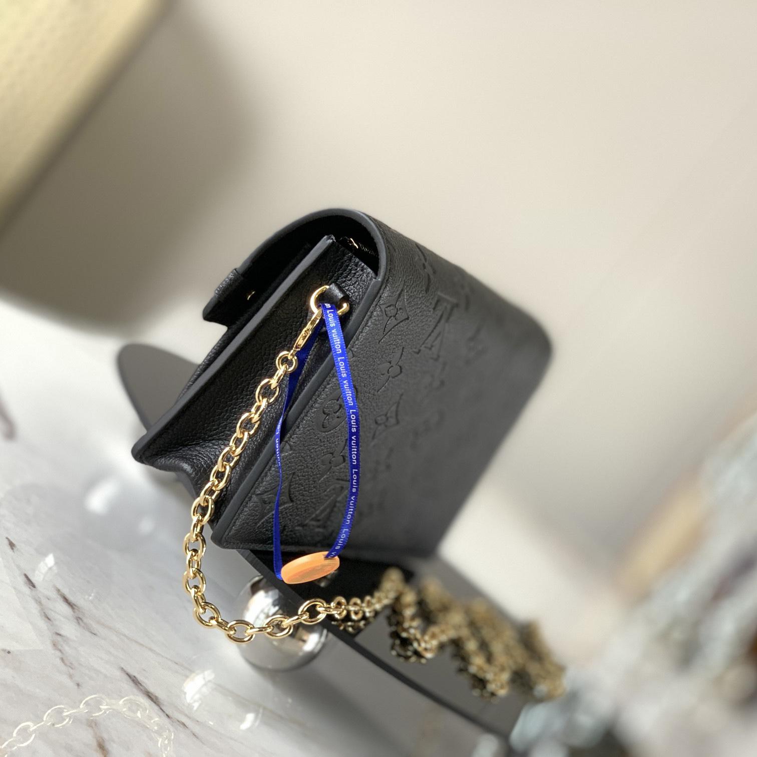 Louis Vuitton Black Monogram Empreinte Leather Vavin Wallet On Chain (19x 12.5 x 4 cm)    M67839 - FashionPlug
