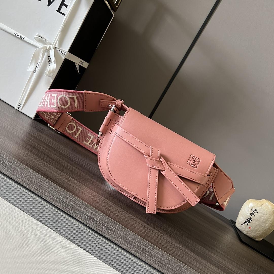 Loewe Mini Gate Dual Bag In Soft Calfskin And Jacquard - FashionPlug