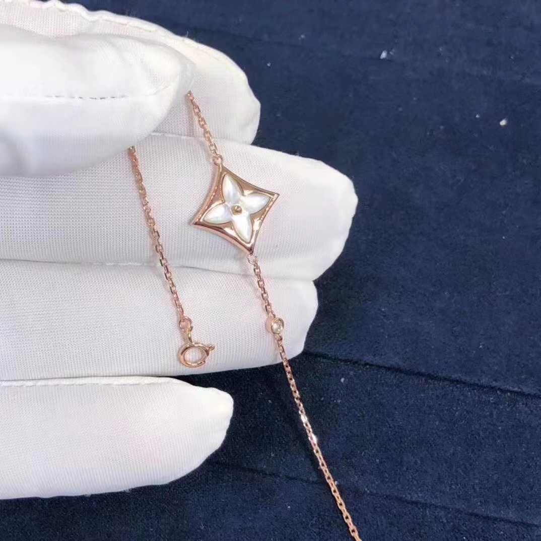 Louis Vuitton Color Blossom Star Bracelet, Pink Gold And White Mother-of-pearl   Q95466 - FashionPlug